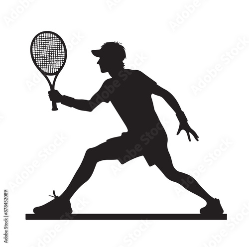 A tennis player silhouette vector illustration
