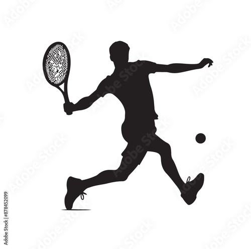 A tennis player silhouette vector illustration