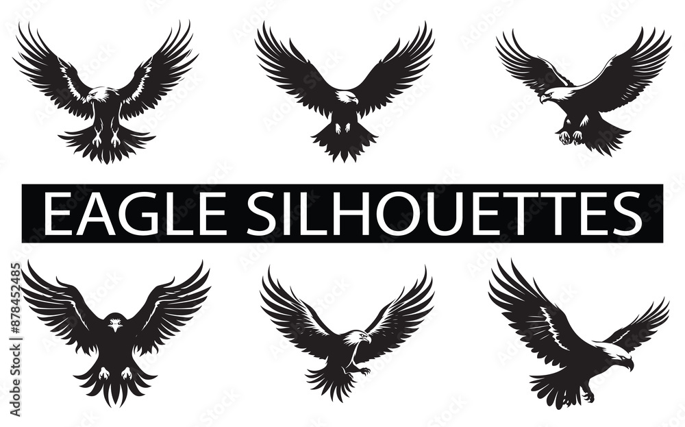 Naklejka premium Best bold Eagle Silhouettes Images