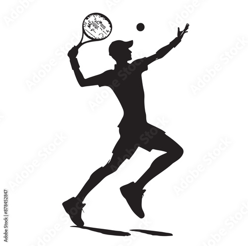 A tennis player silhouette vector illustration