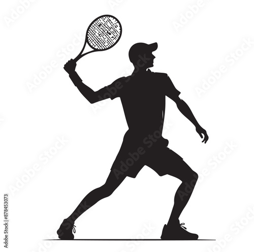 A tennis player silhouette vector illustration