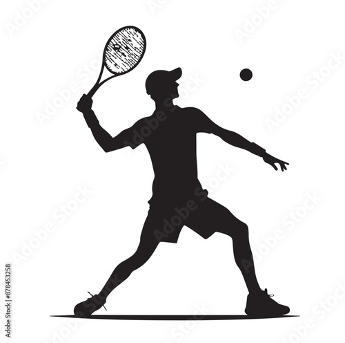 A tennis player silhouette vector illustration