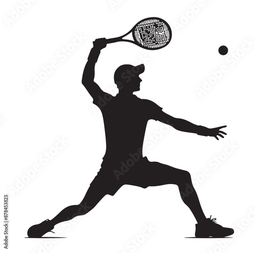 A tennis player silhouette vector illustration