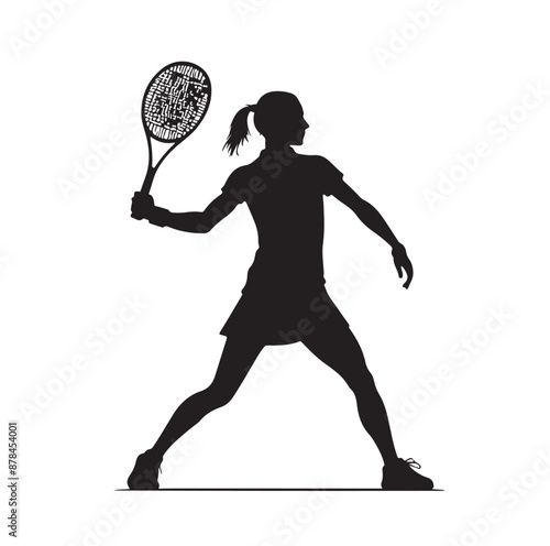 A tennis player silhouette vector illustration