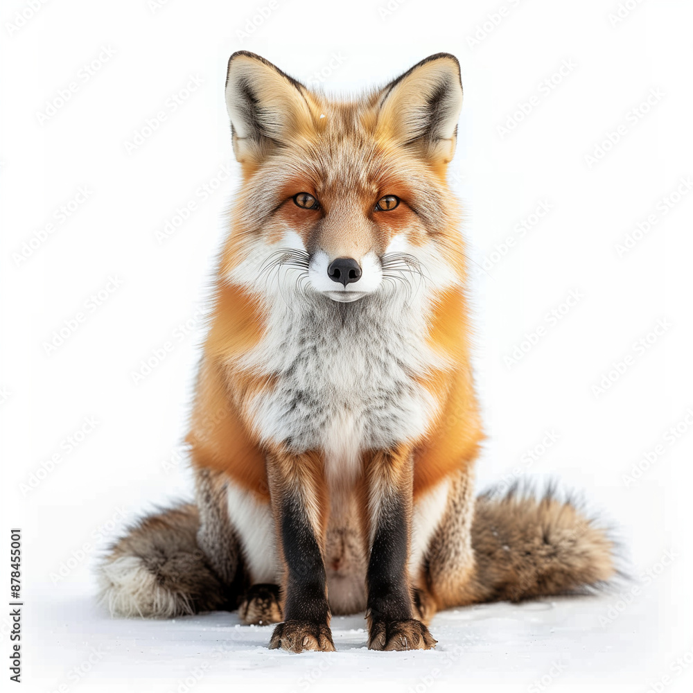 Fox head portrait isolated on white Fox head portrait isolated on white