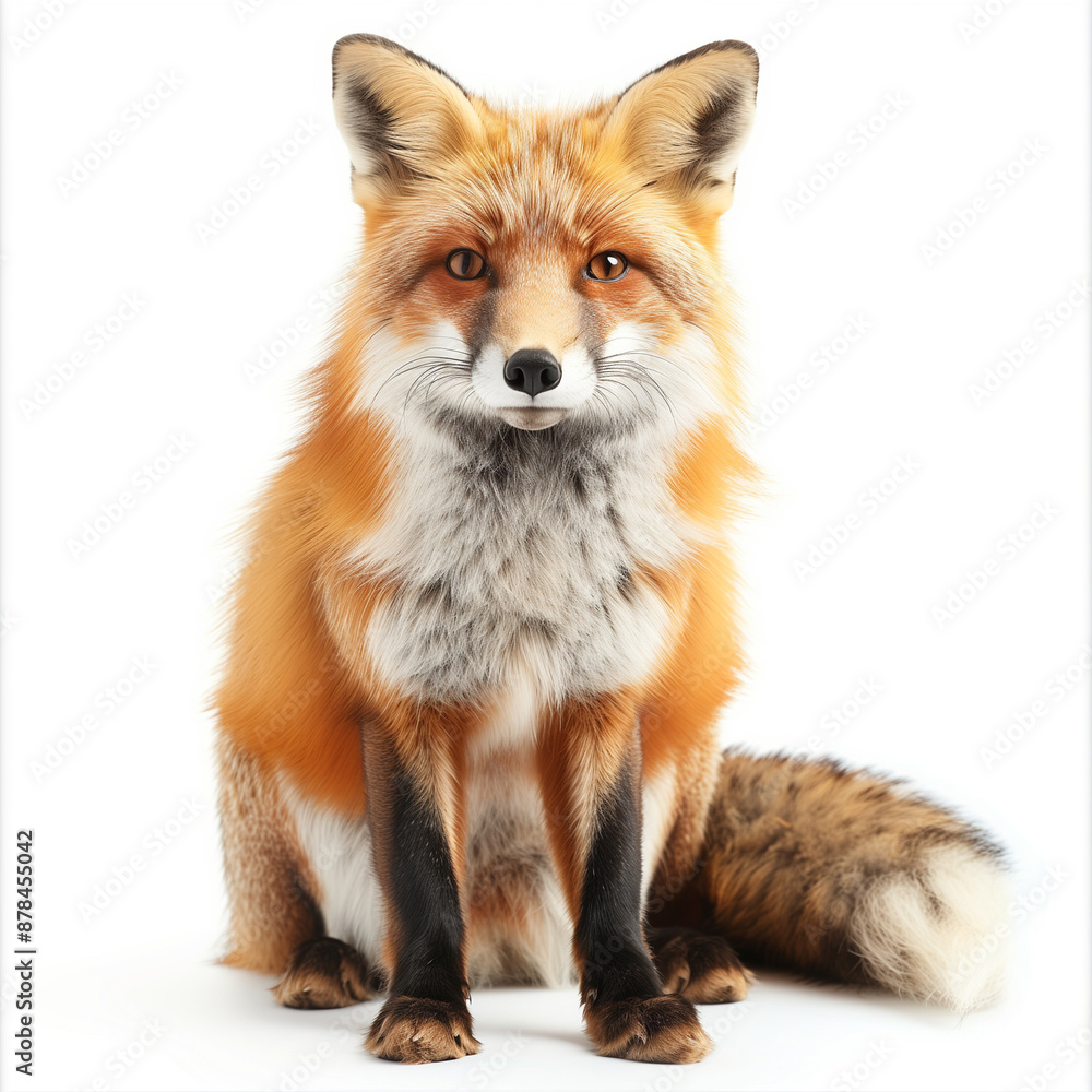 Red fox isolated on a white background Red fox isolated on a white background