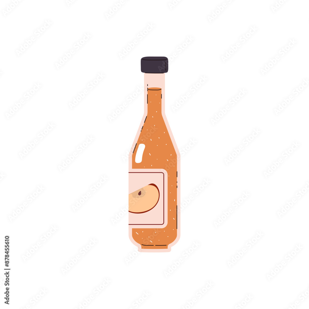 Glass bottle of apple cider vinegar on isolated background. Glass bottle of apple cider vinegar on isolated background.