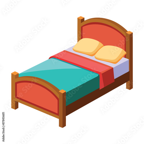 Illustration of Bed Isolated on white