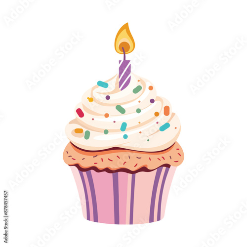 birthday cupcake with candles