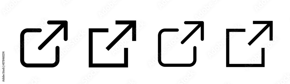 External link icons. Web chain open link to attached website. External link icon vector sign. External link icons. Web chain open link to attached website. External link icon vector sign.