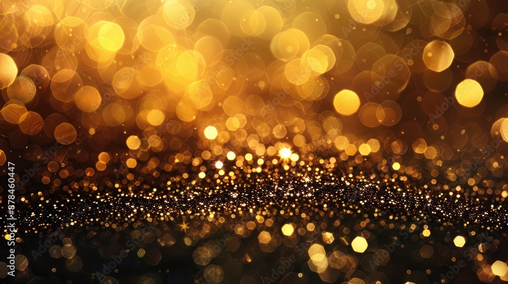 Glittering gold background with bokeh lights Glittering gold background with bokeh lights