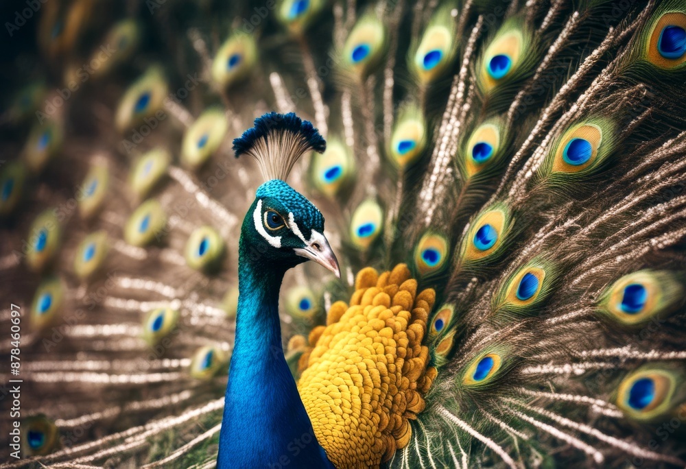 Fototapeta premium circle pattern illustration swirl design colorful floral seamless decoration peacock