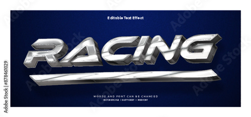 Racing text effect mockup.
