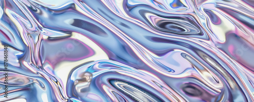 Abstract liquid metal pattern in blues and purples