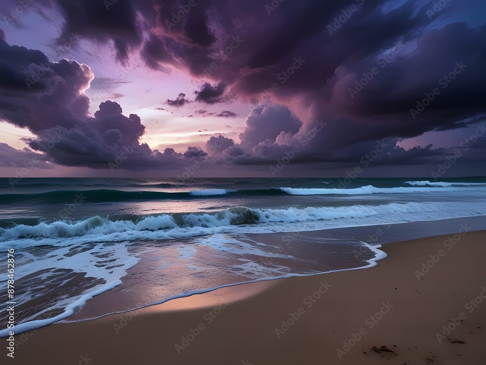 Fototapeta premium Purple Clouds On A Beach