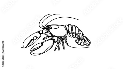 Lobster one line illustration