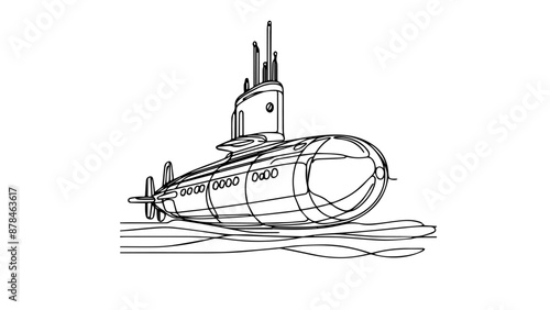 submarine one line drawing