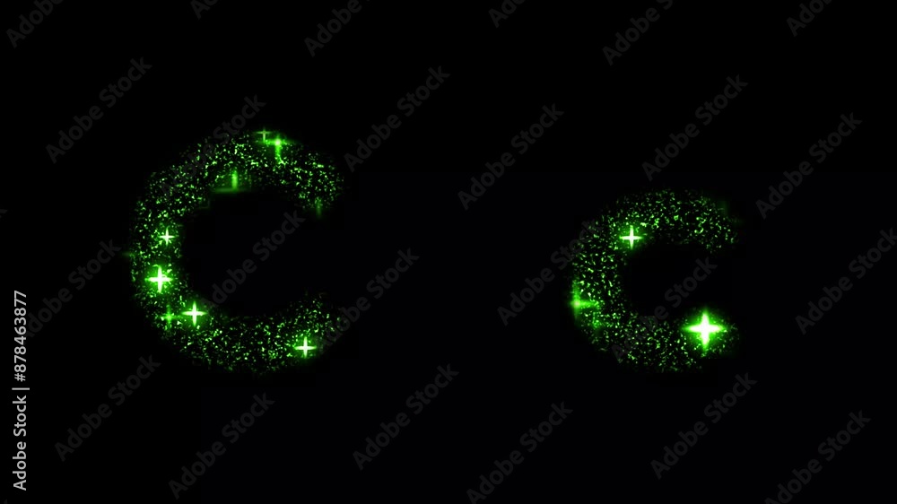 Glitter effect letter c animation Glitter effect letter c animation
