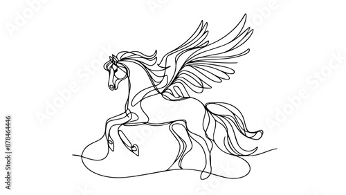 pegasus one line illustration
