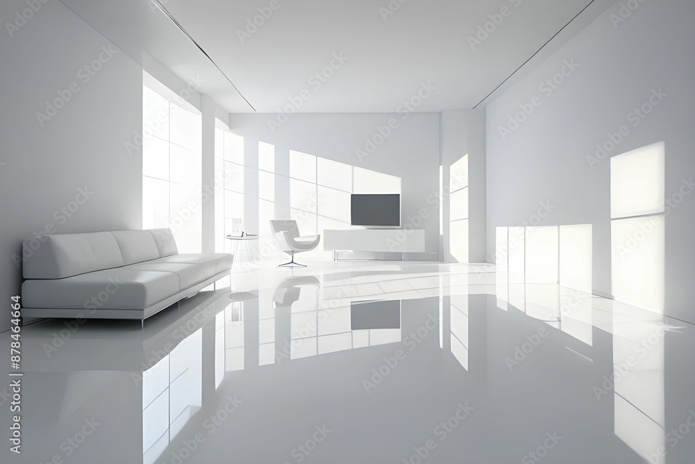 Espaço quarto sala de estar branco mockup Espaço quarto sala de estar branco mockup
