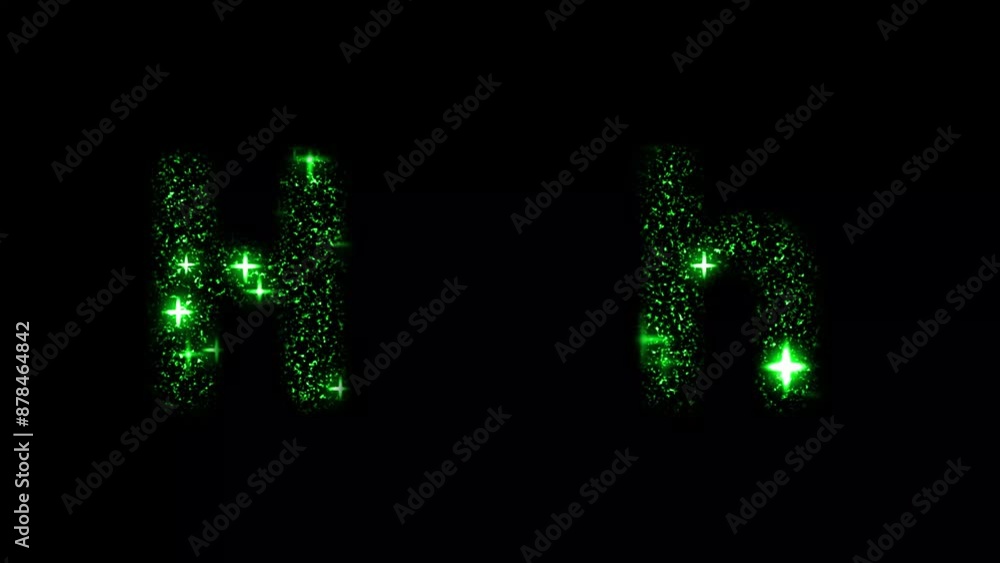 Glitter effect letter h animation Glitter effect letter h animation