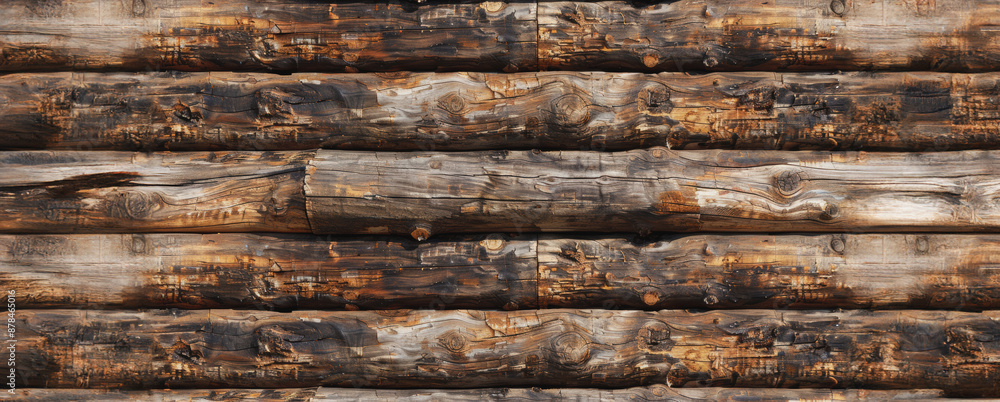 Weathered log cabin wall closeup Weathered log cabin wall closeup
