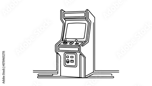game arcade one line illustration