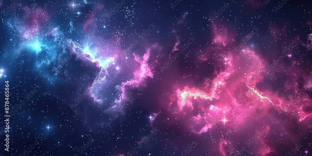 Fototapeta premium Cosmic Nebula: A Vivid Symphony of Stars and Gas