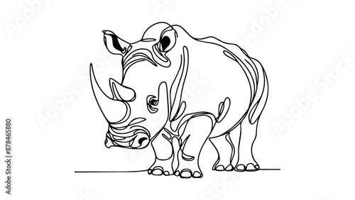rhinoceros single continuous drawing