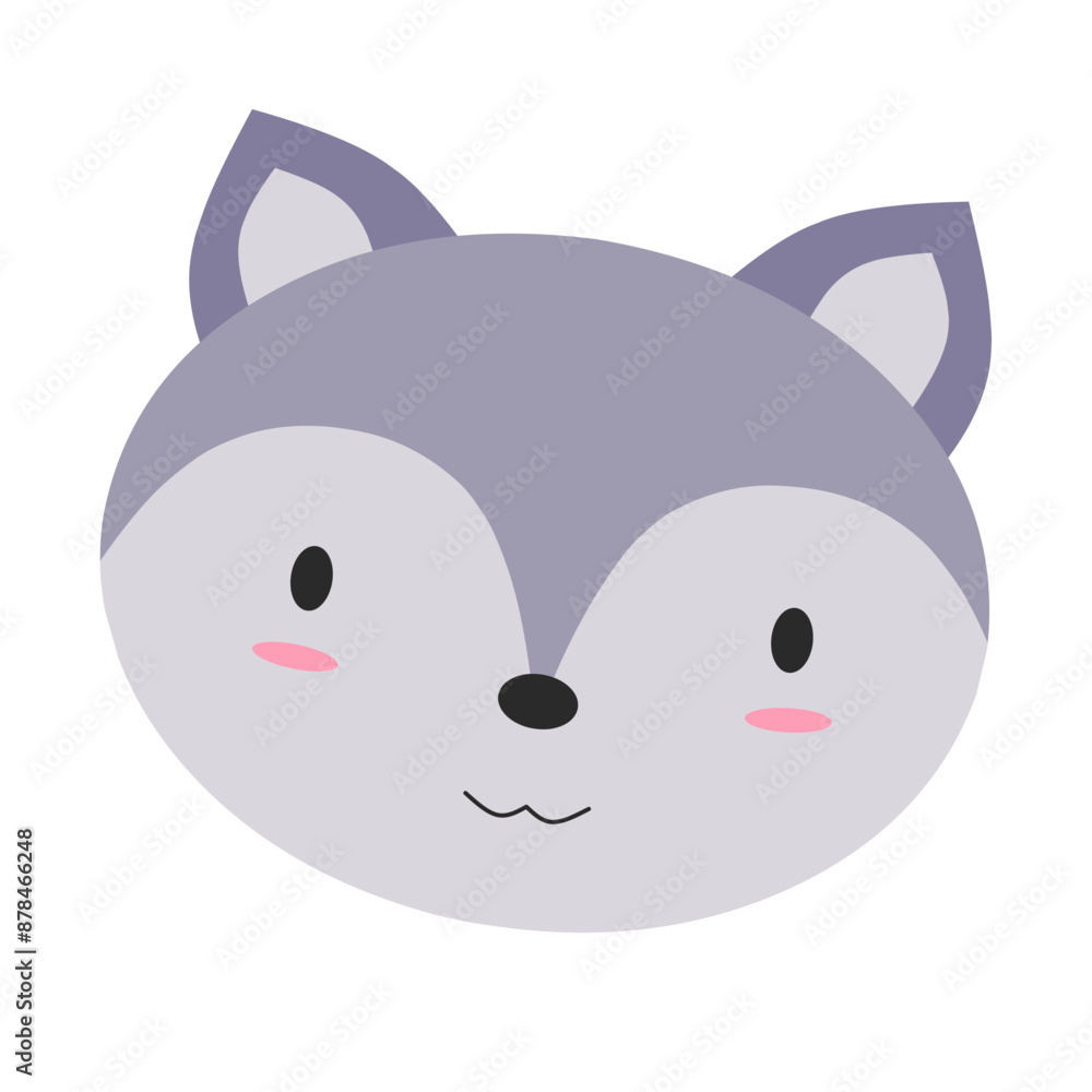 Fototapeta premium Cute Animals and Fauna Flat Icon Illustration 