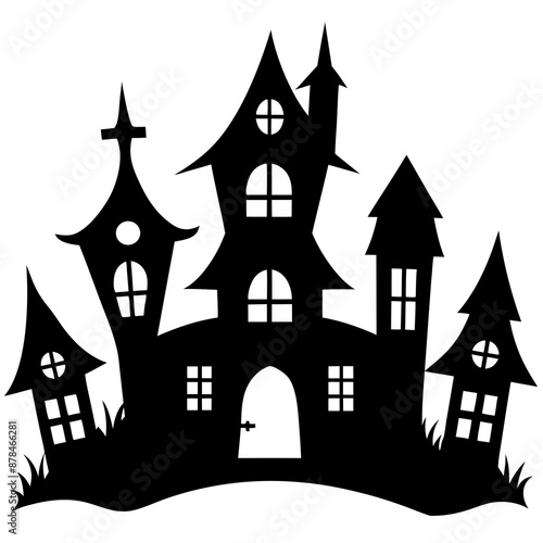 Wallpaper Mural Vintage Halloween House Icons Bundle - Minimalist Silhouette Art Vector Set Torontodigital.ca