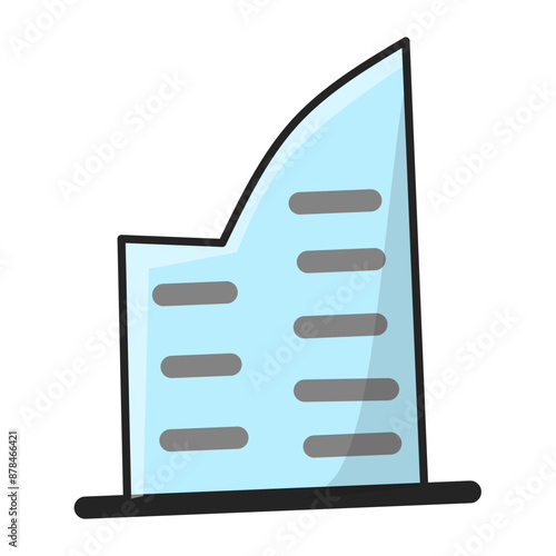 Cute Building Flat Icon Illustration  photo