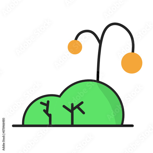 Cute Building Flat Icon Illustration  photo