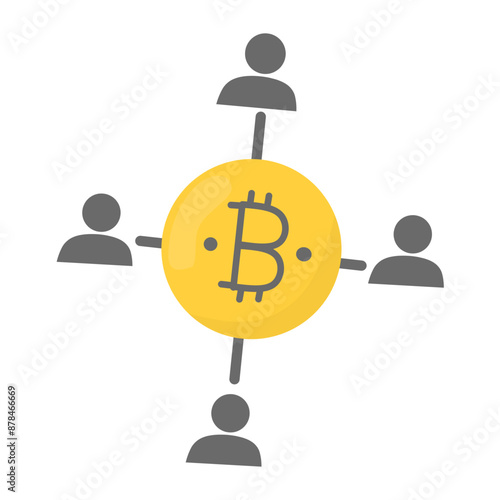 Cute Cryptocurrency Flat Icon Illustration  photo