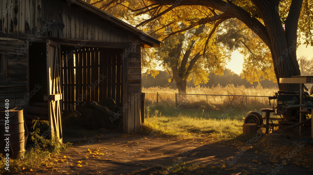 Farmyard barn crafted from weathered wood Farmyard barn crafted from weathered wood