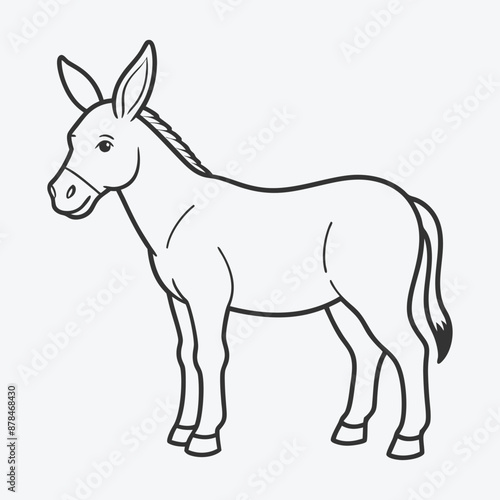 Elegant Donkey Line Art Vector Illustration  Perfect for Digital Designs and Creative Projects