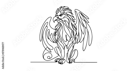 Griffin single line drawing 
