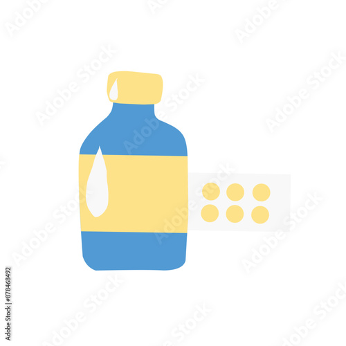 medical pills vector simple flat illustration