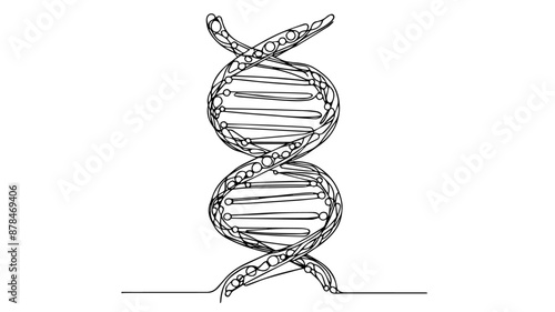 DNA double helix single line drawing