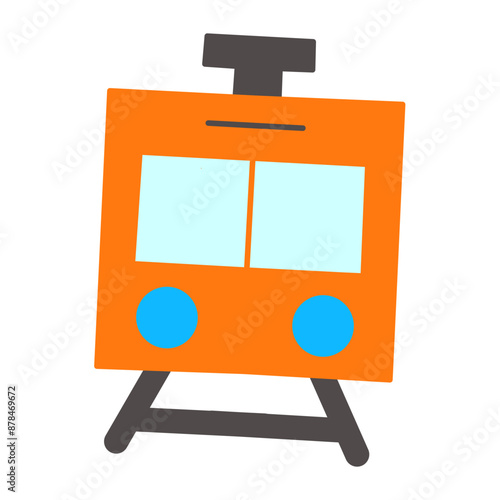 Cute Transportation Vehicle Flat Icon Illustration  photo