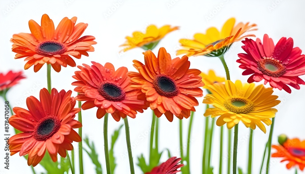 Isolate Gerbera Flowers on White Background Isolate Gerbera Flowers on White Background