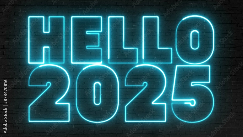 Hello 2025 text font with light. Luminous and shimmering haze inside the letters of the text Happy New Year 2025. 2025 Chirstmas. Hello 2025 text font with light. Luminous and shimmering haze inside the letters of the text Happy New Year 2025. 2025 Chirstmas.