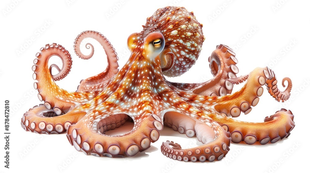 Obraz premium A Stunning Octopus with Brown and White Spots