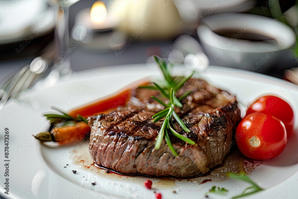 Grilled Steak with Rosemary, Cherry Tomatoes, and Carrot Grilled Steak with Rosemary, Cherry Tomatoes, and Carrot