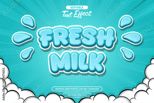 Fresh milk editable text effect