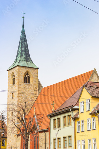 Obraz na płótnie Tower of the St. Lorenz church in Erfurt, Germany w salonie