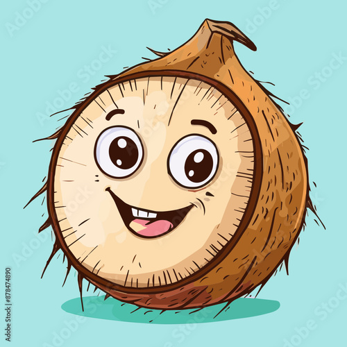 Cute Cartoon Coconut Tropic...