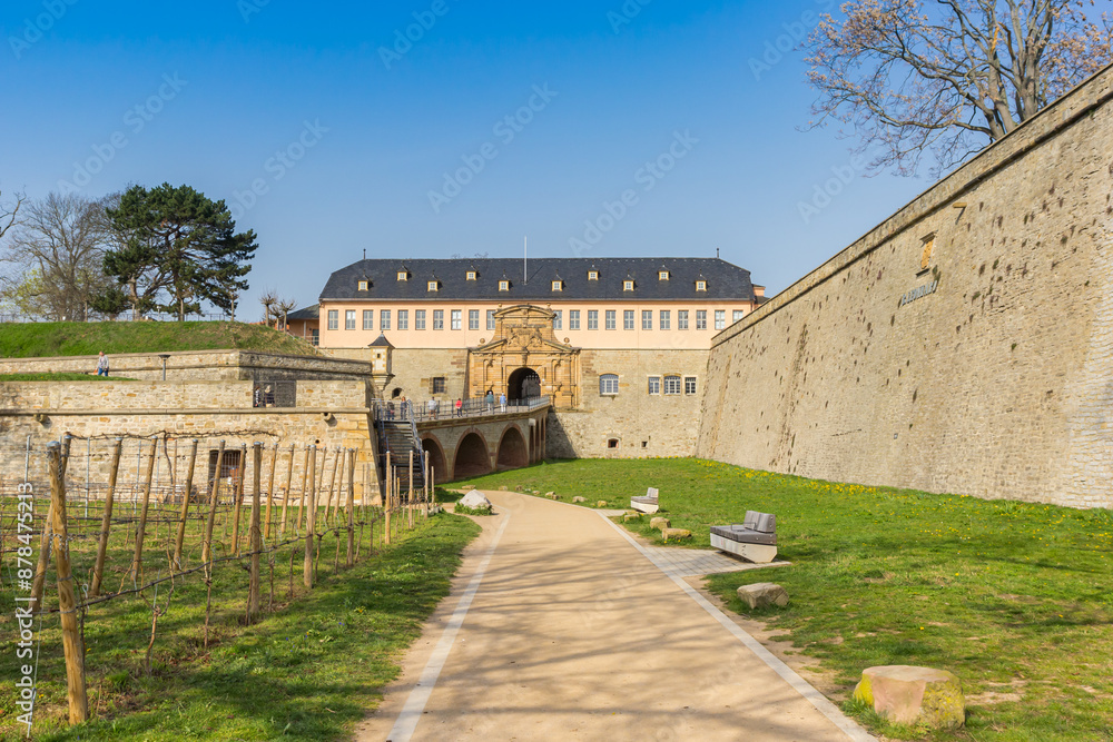 Path leading to the historic Peterstor gate in Erfurt, Germany