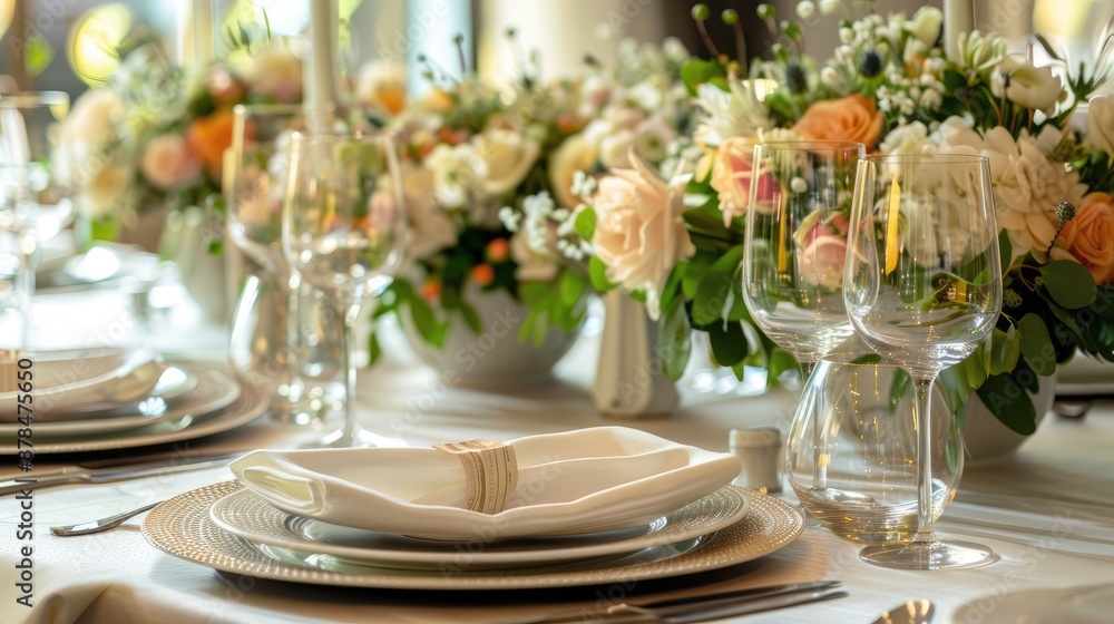 Elegant dining setup for a special event Elegant dining setup for a special event