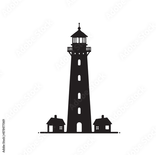 Lighthouse silhouette vector 